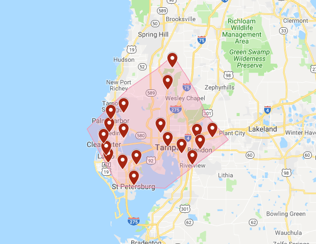 Hoffman Realty - Areas We Serve map