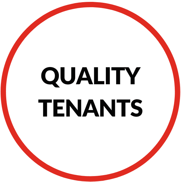 Quality Tenants small inside a box with red border line